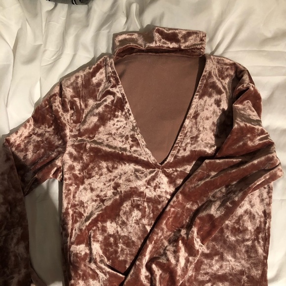 Velvet pink long sleeve shirt - Picture 2 of 4